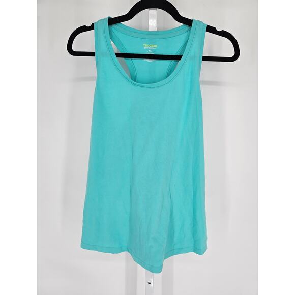 Tek Gear Womens Sz XL Loose Fit Athletic Tank Top Bright Teal Blue Racerback - Picture 1 of 3